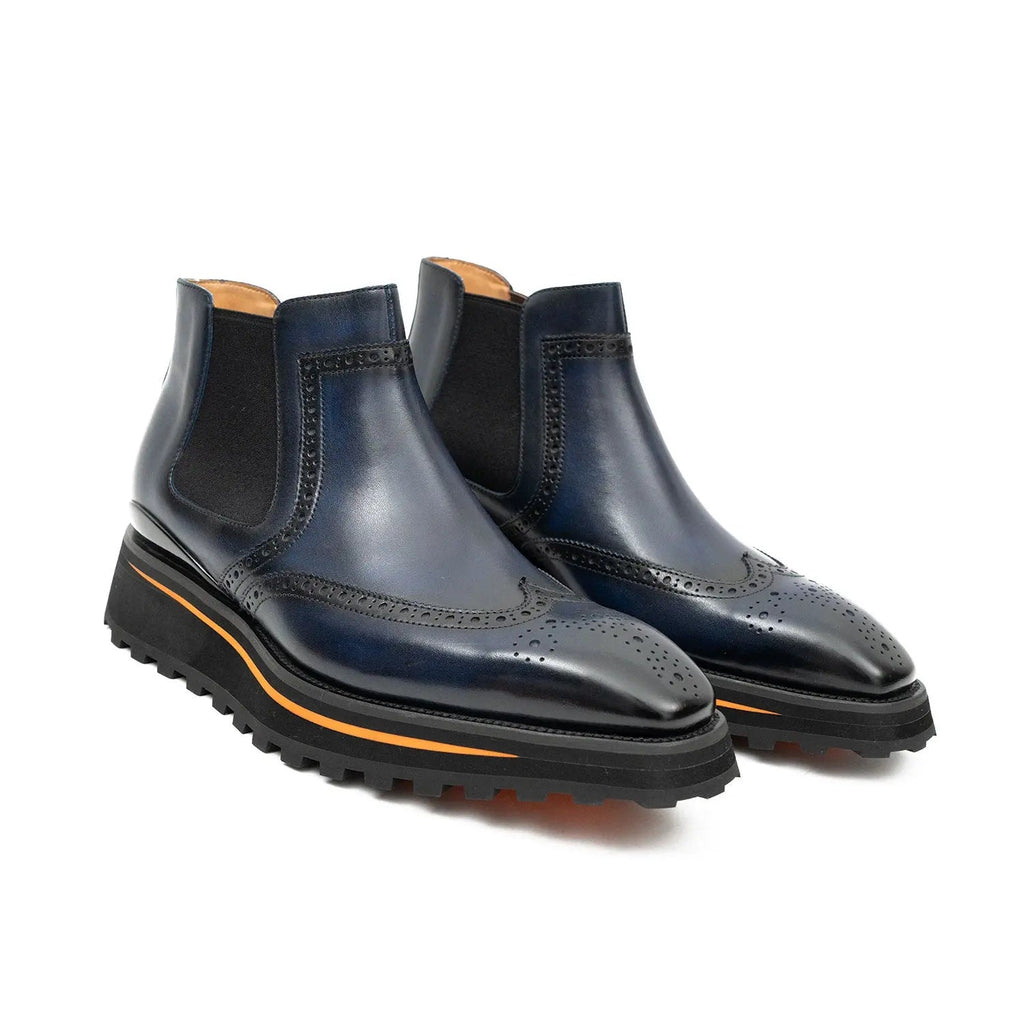 Navy Wingtip Chelsea Boot