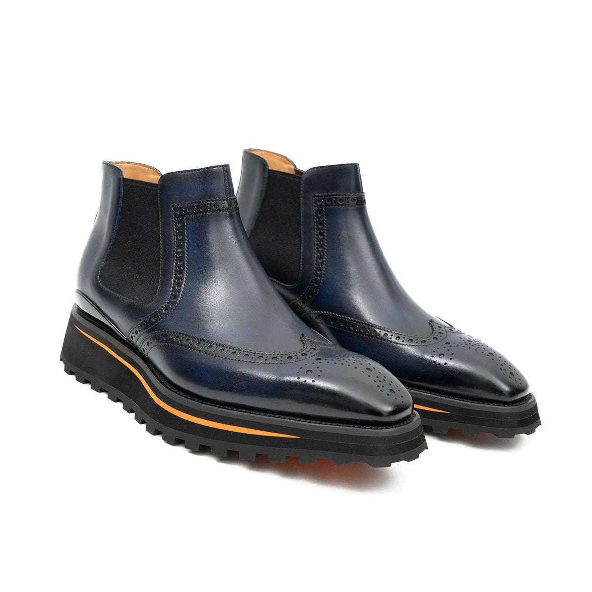 Navy Wingtip Chelsea Boot