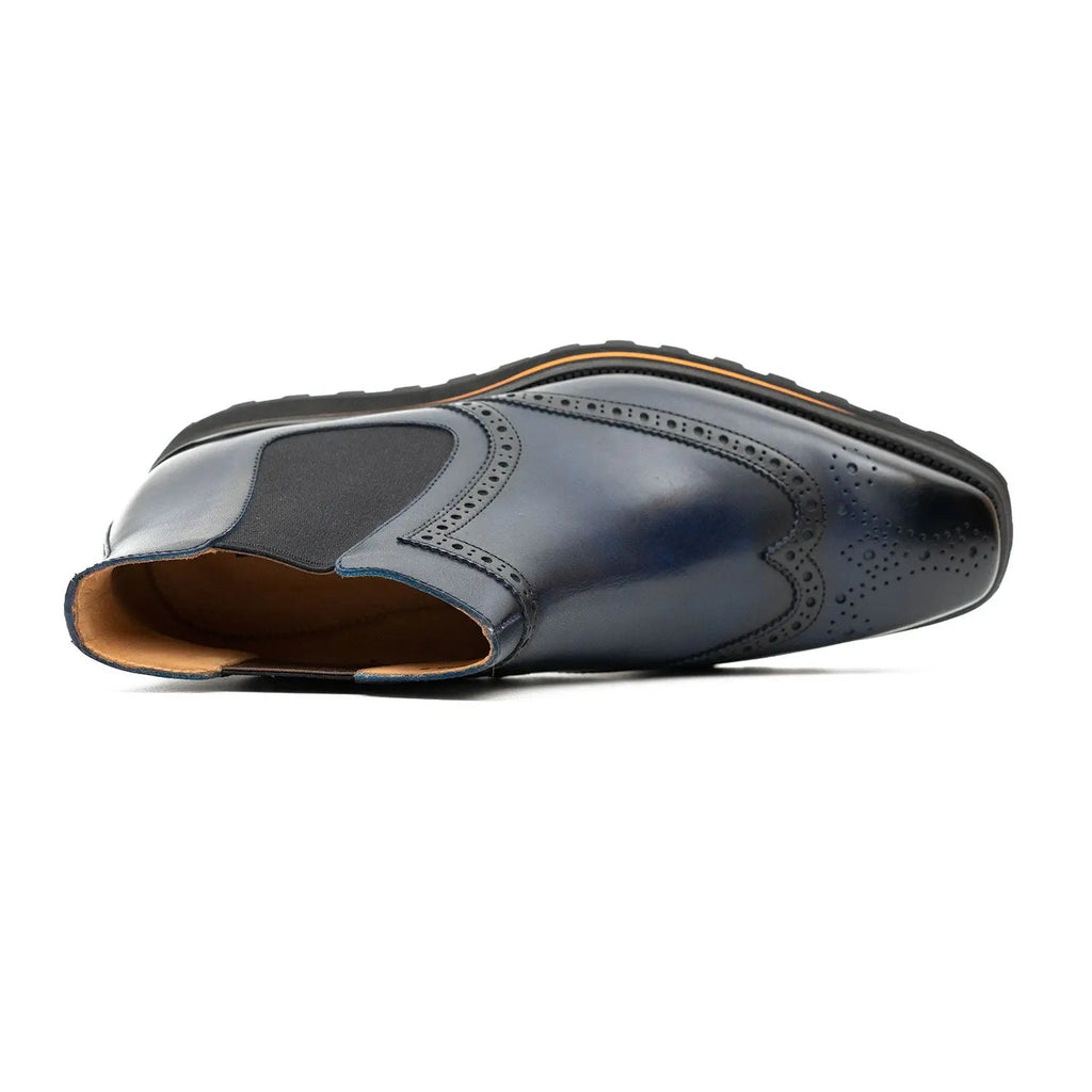 Navy Wingtip Chelsea Boot