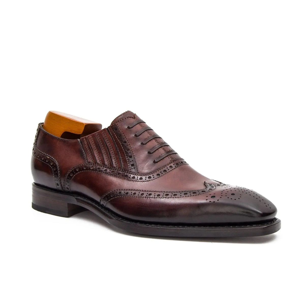 Burgundy Brogued Oxford Shoe