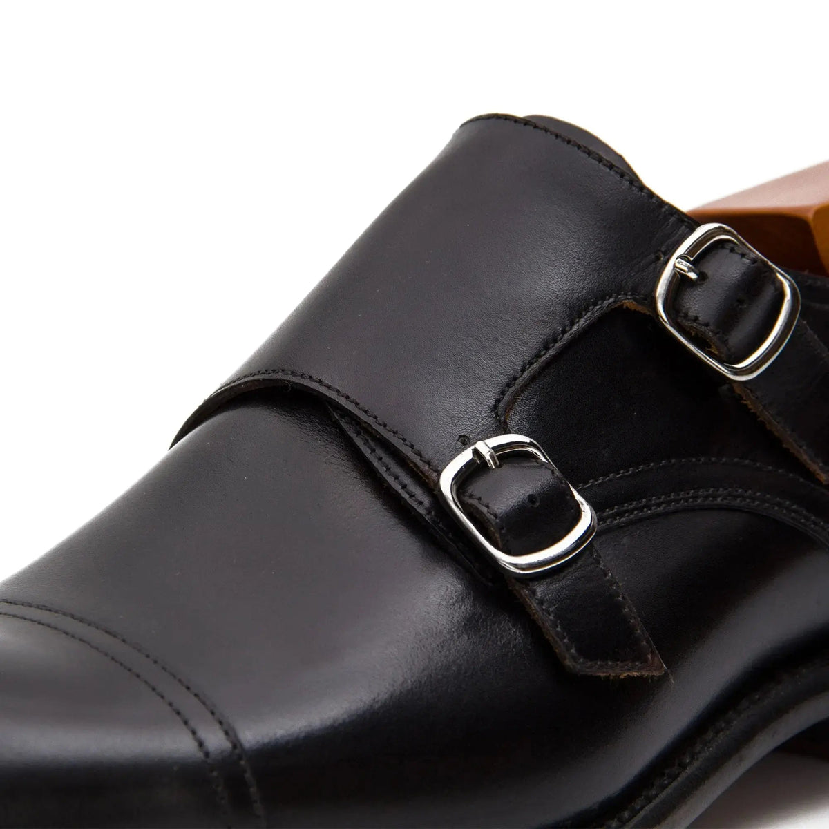 Black Double Monk Strap