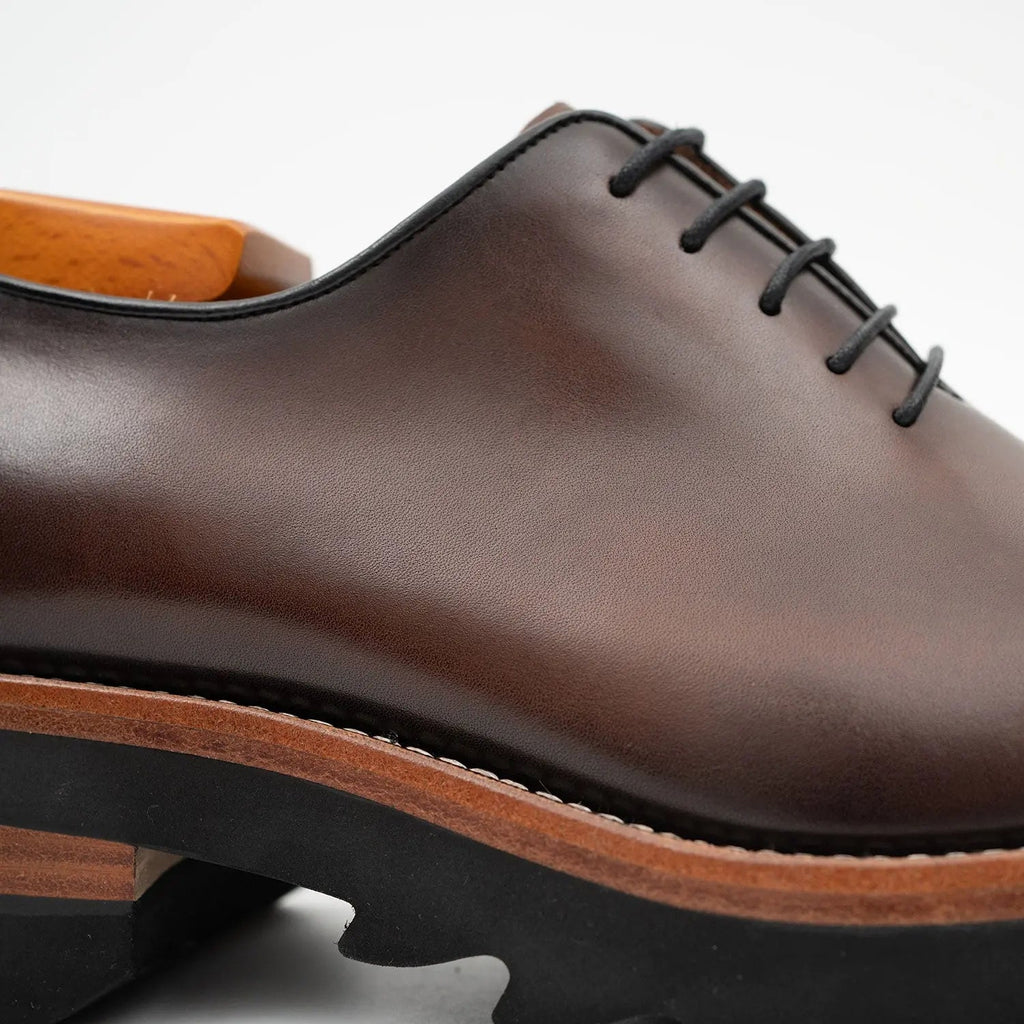 Brown Medallion Oxford with Lug Sole