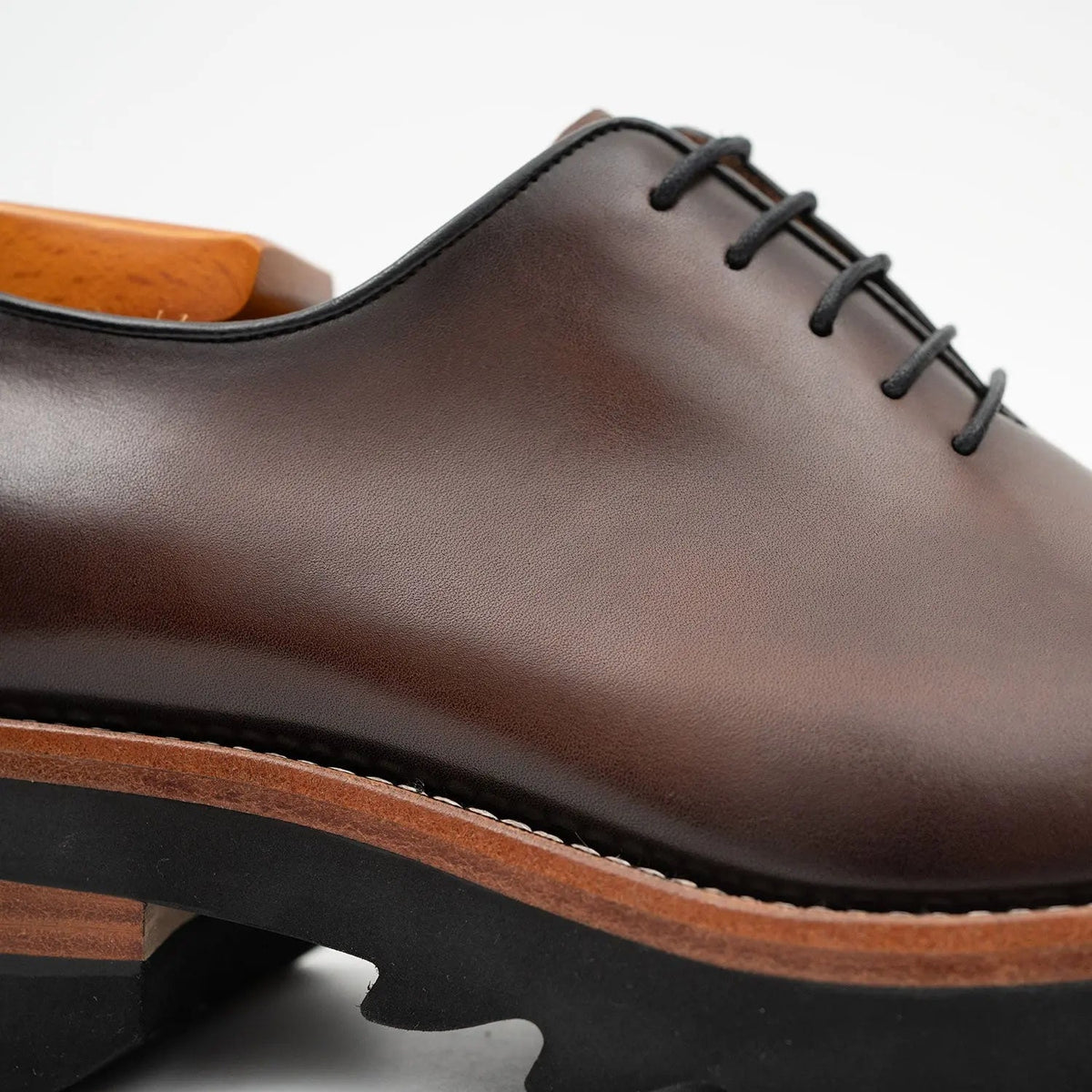 Brown Medallion Oxford with Lug Sole