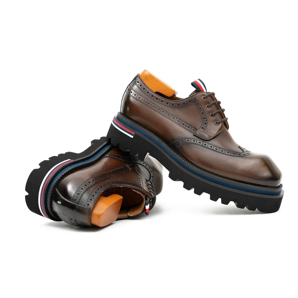 Square Toe Platform Derby Shoes