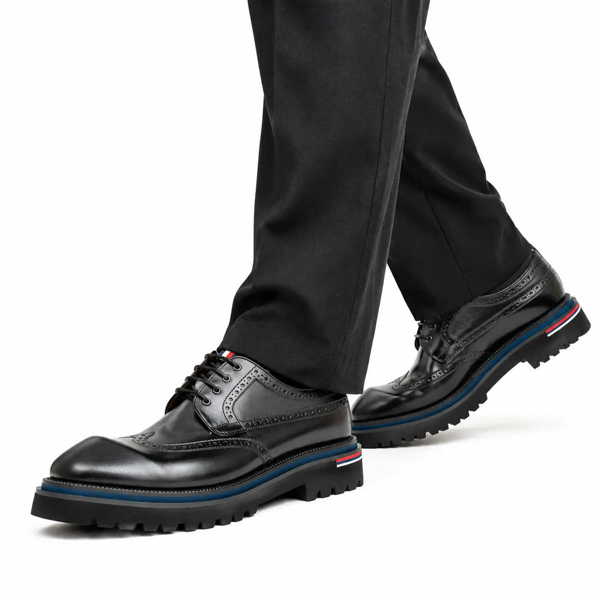 Black Lug Sole Derby Shoes