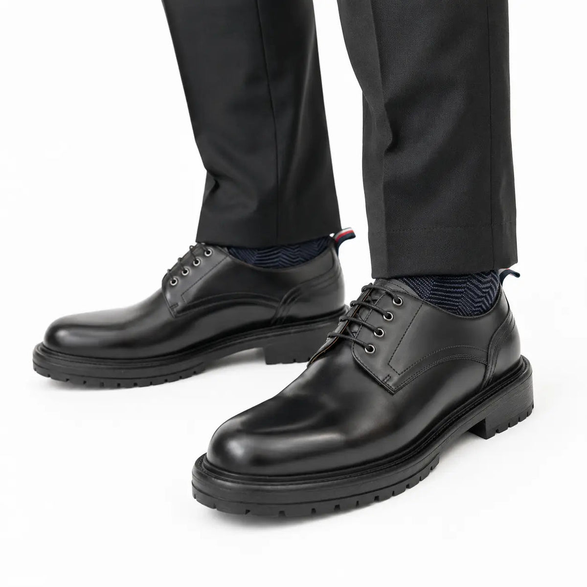 Black Calf Derby Shoes