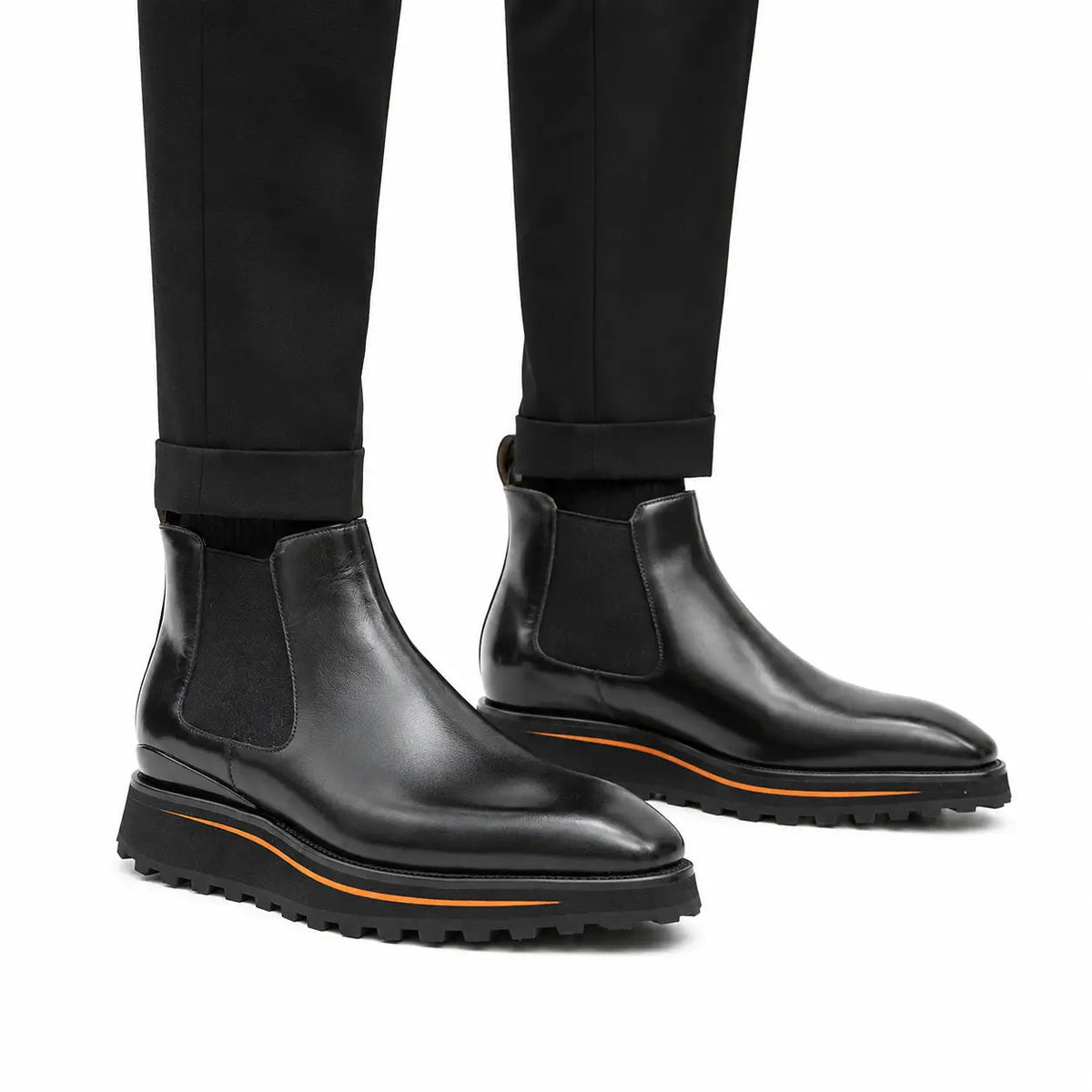 Black Chelsea Lug Boots