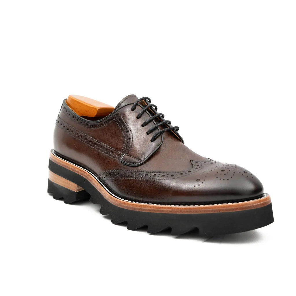 Brown Brogue Derby with Lug Sole