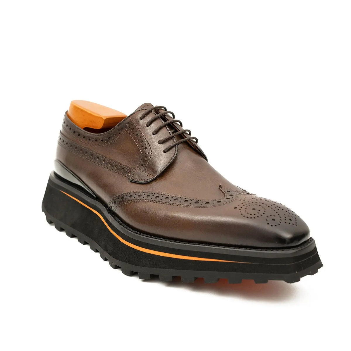 Brown Wingtip Derby with Lug Sole