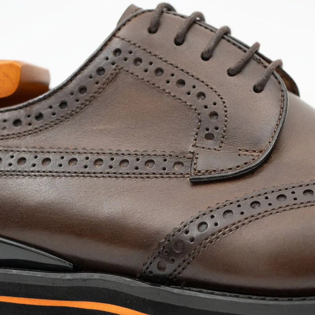Brown Wingtip Derby with Lug Sole