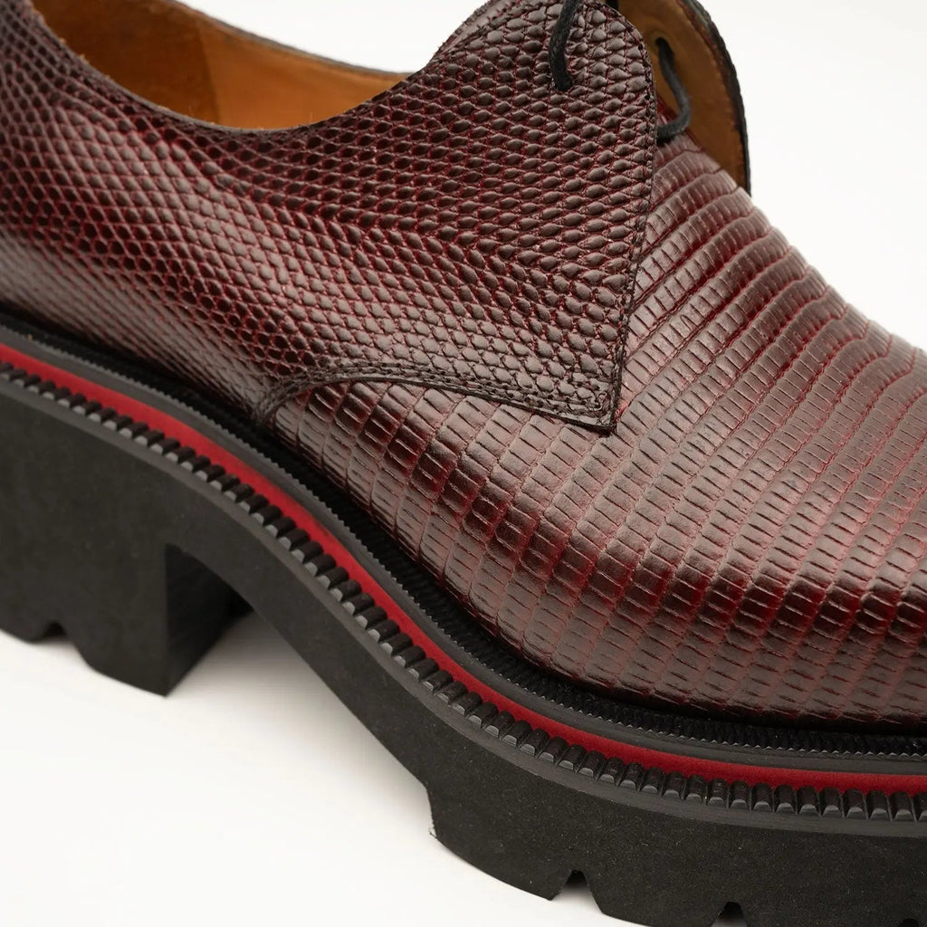 Burgundy Textured Lug Derby