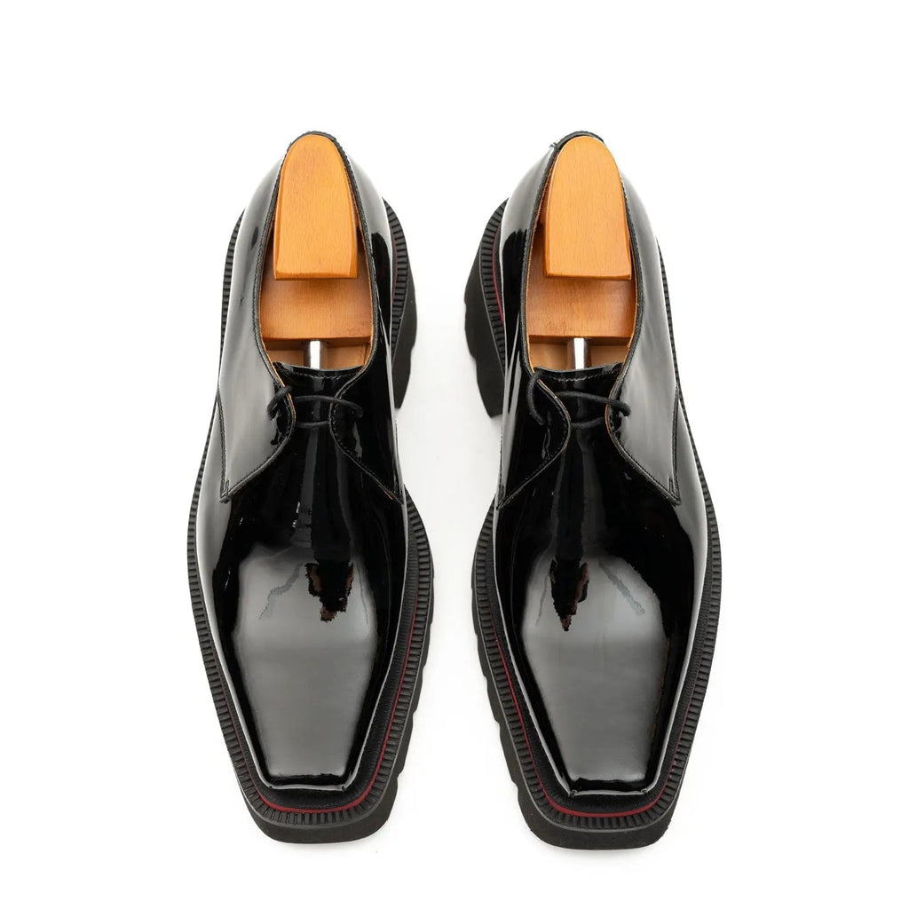 Black Patent Lug Derby