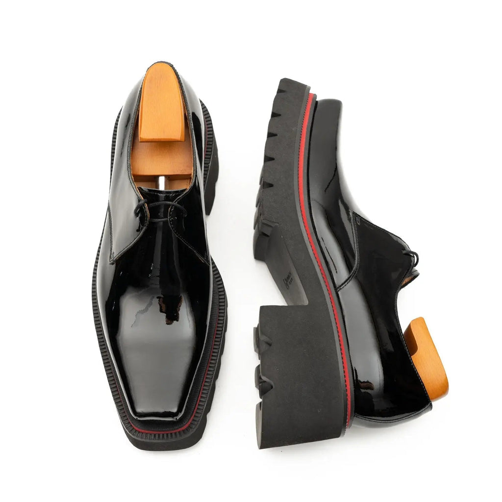 Black Patent Lug Derby