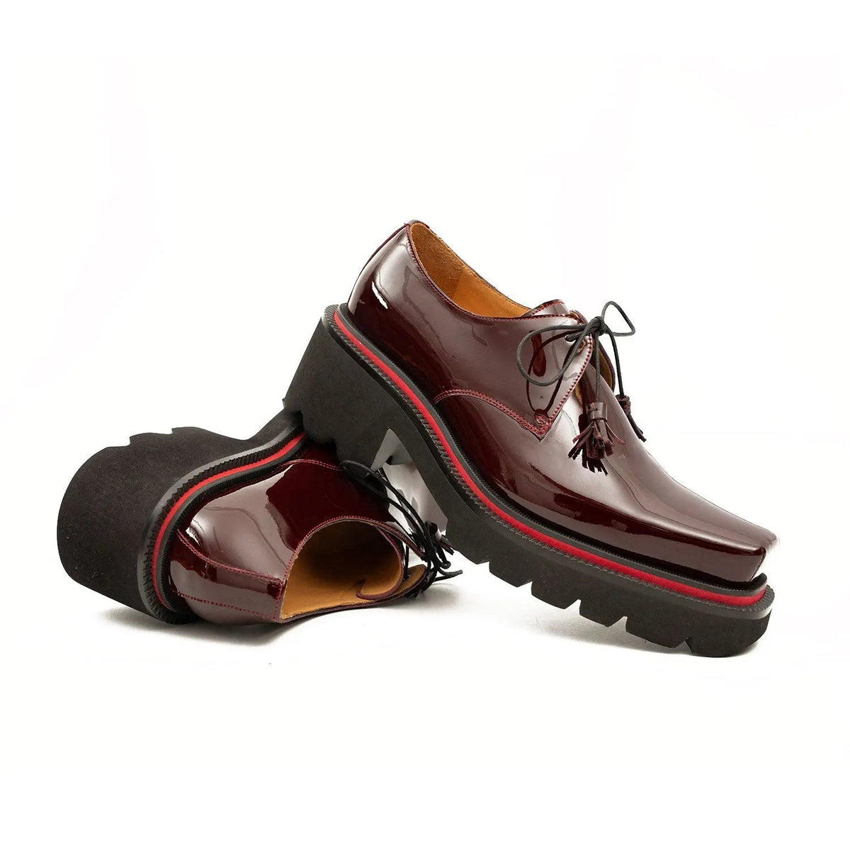 Burgundy Patent Platform Derby