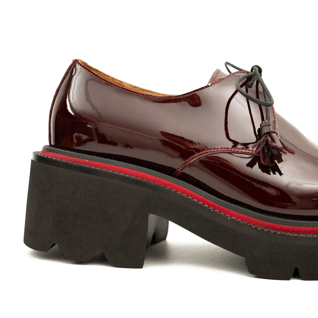 Burgundy Patent Platform Derby