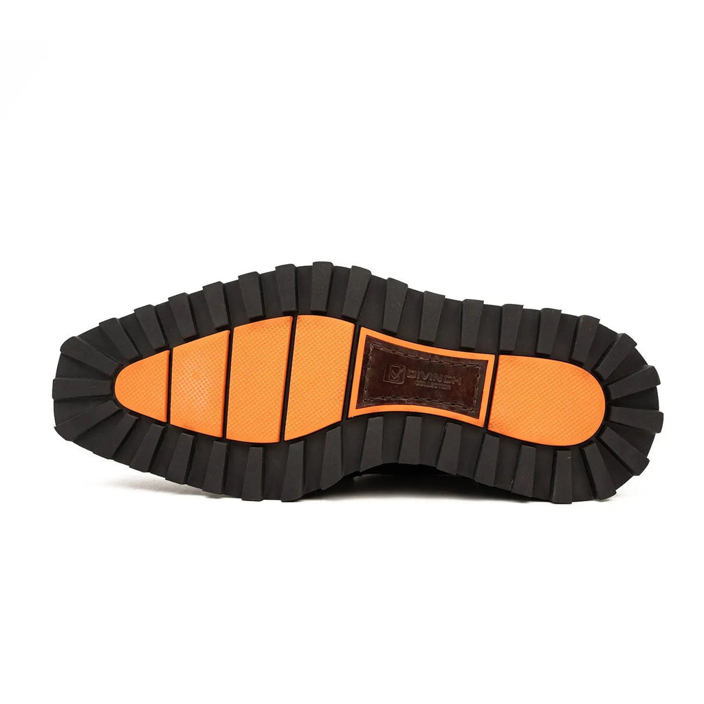 Black Croc Lug Derby