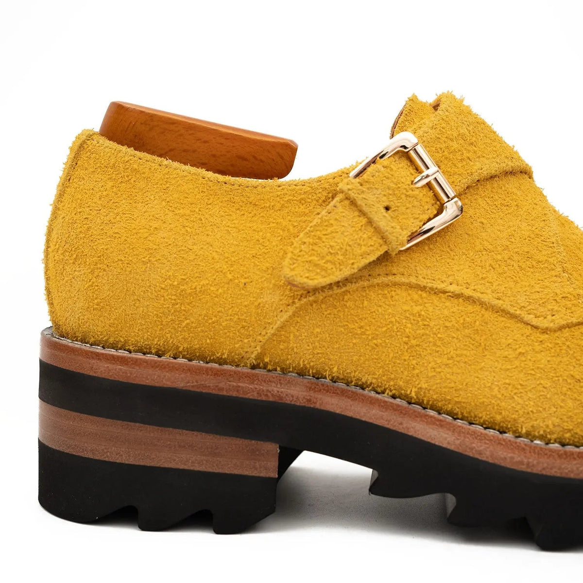 Mustard Suede Monk Shoes
