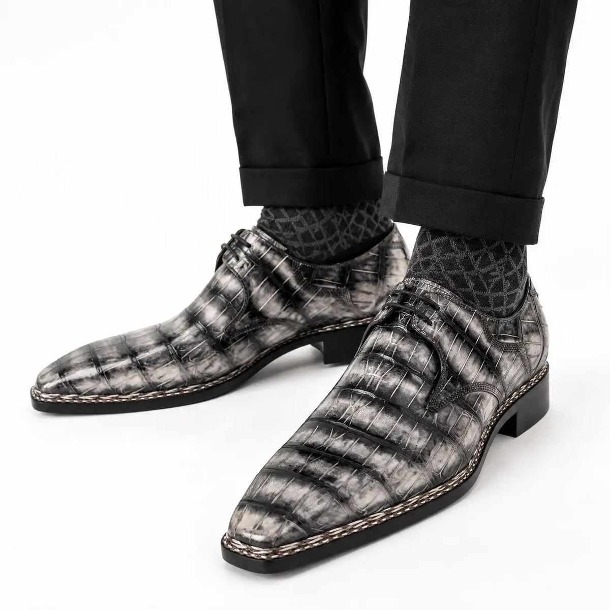 Silver Crocodile Norwegian Monk Shoe