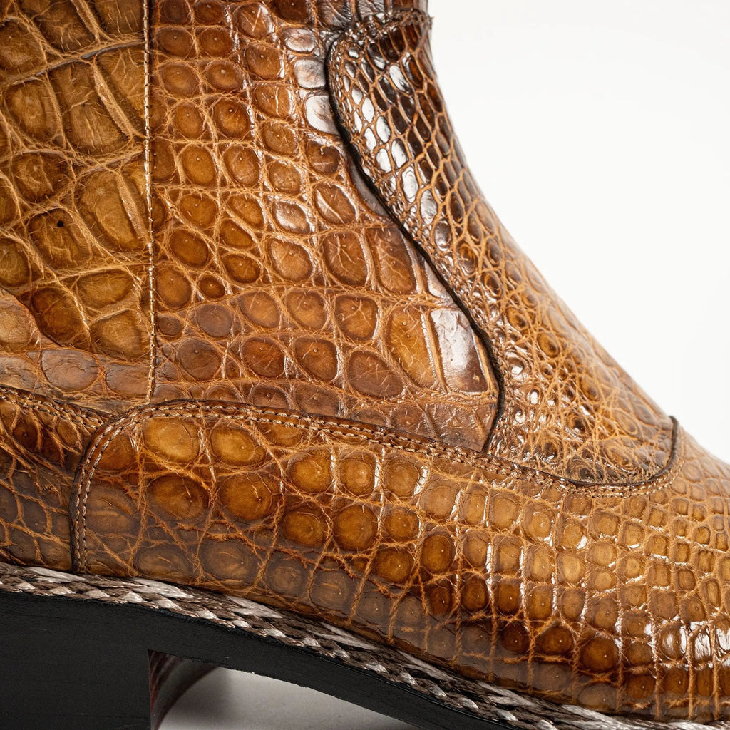 Amber Crocodile Chelsea Boot