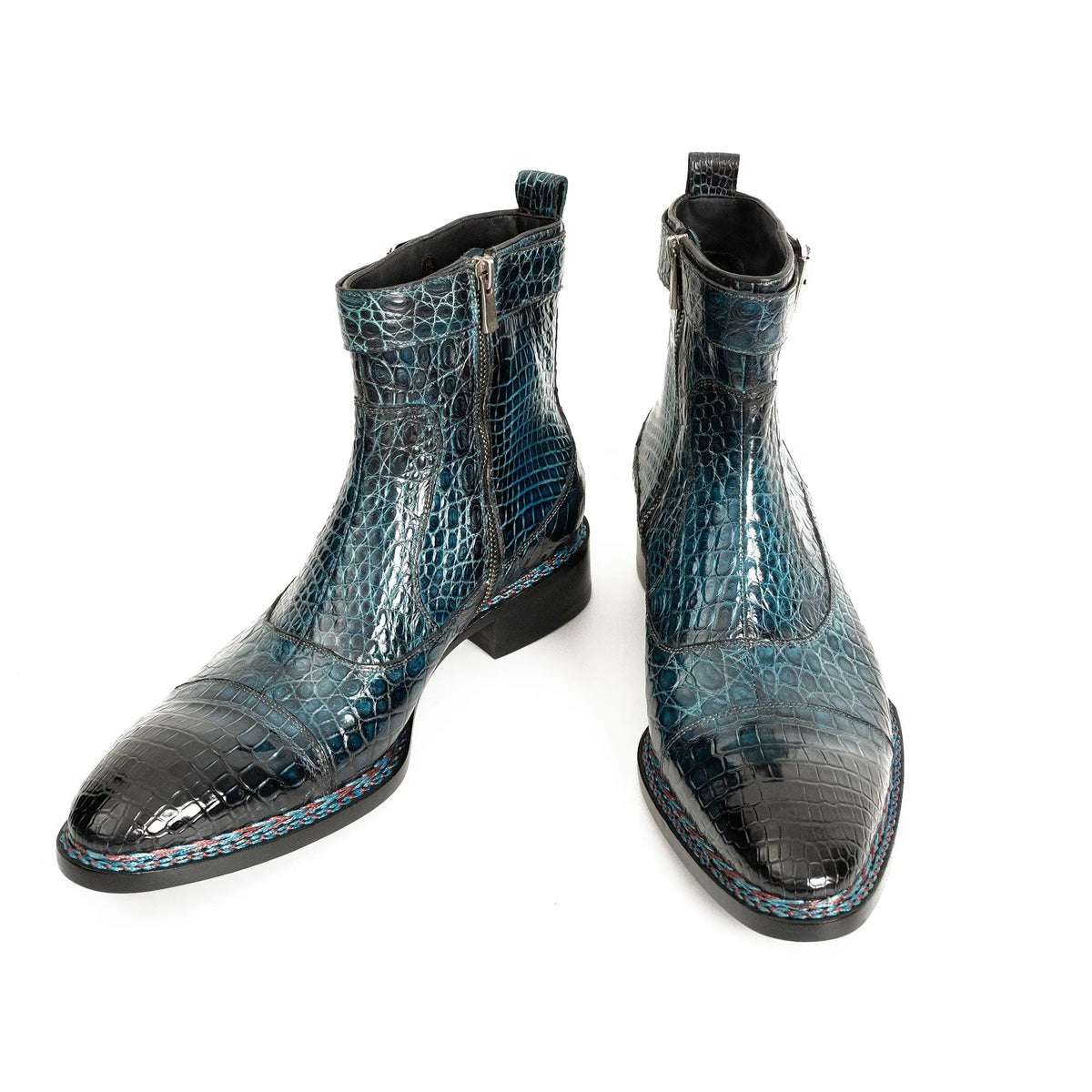 Teal Crocodile Chelsea Boot