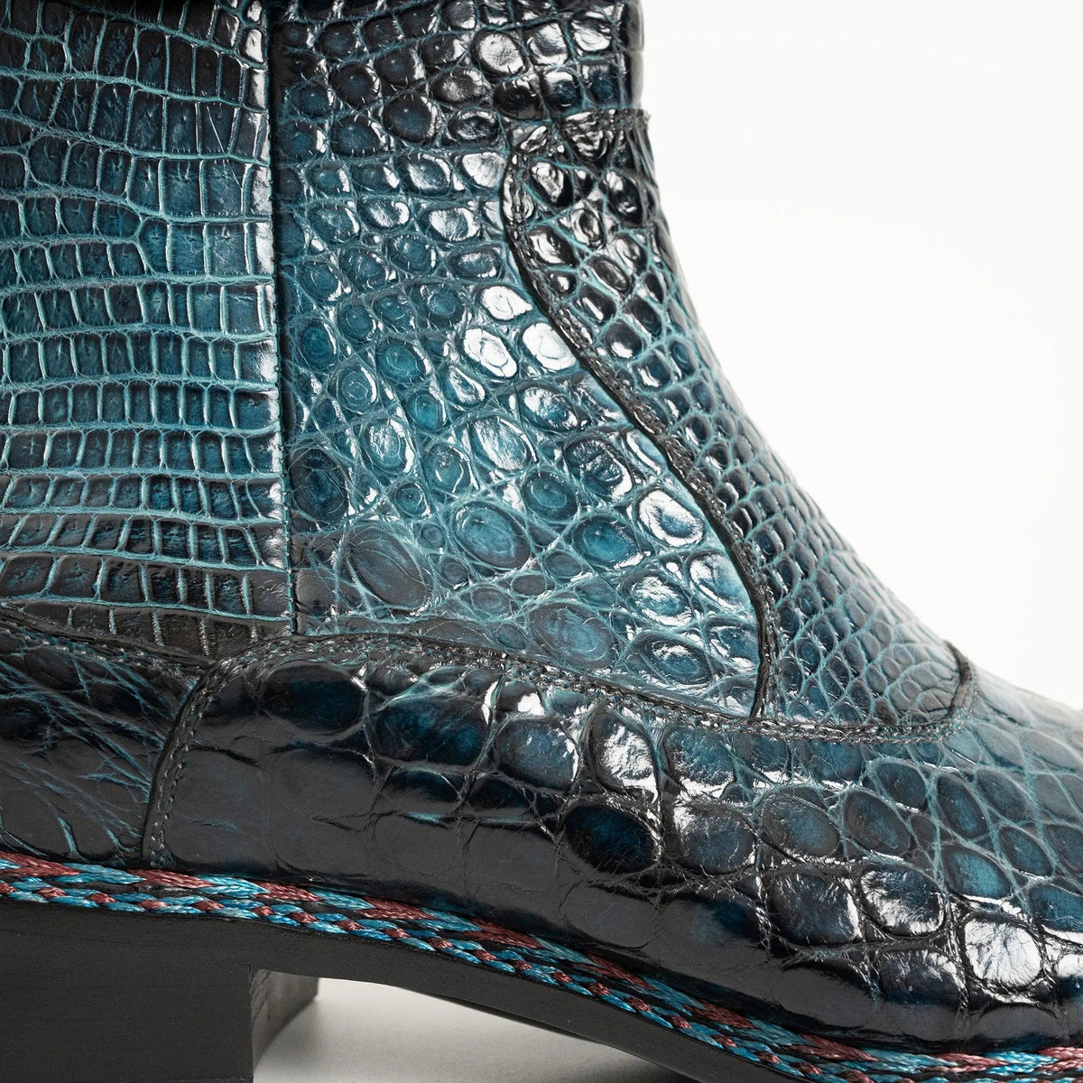 Teal Crocodile Chelsea Boot