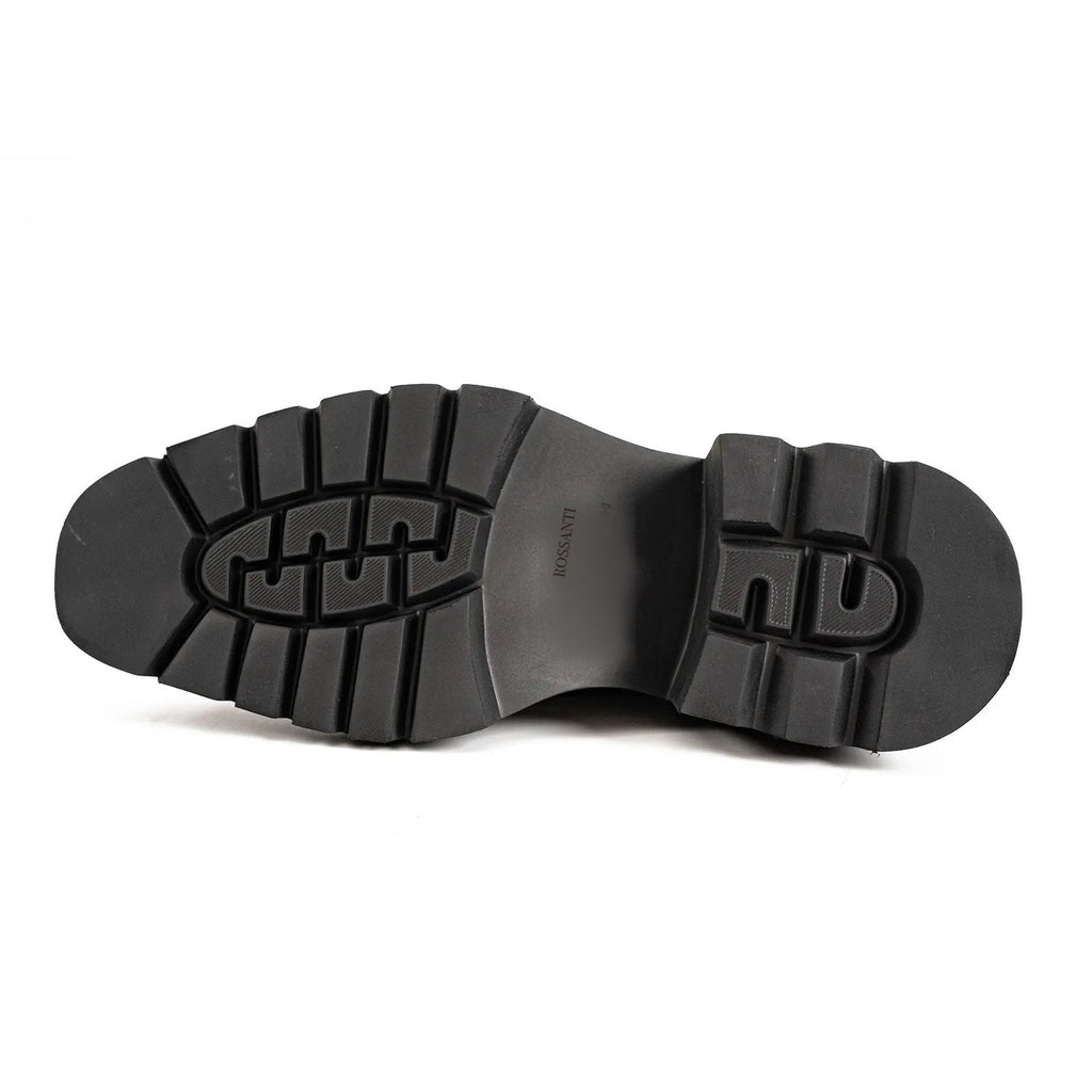 Green Lizard Leather Derby with Elevated Sole
