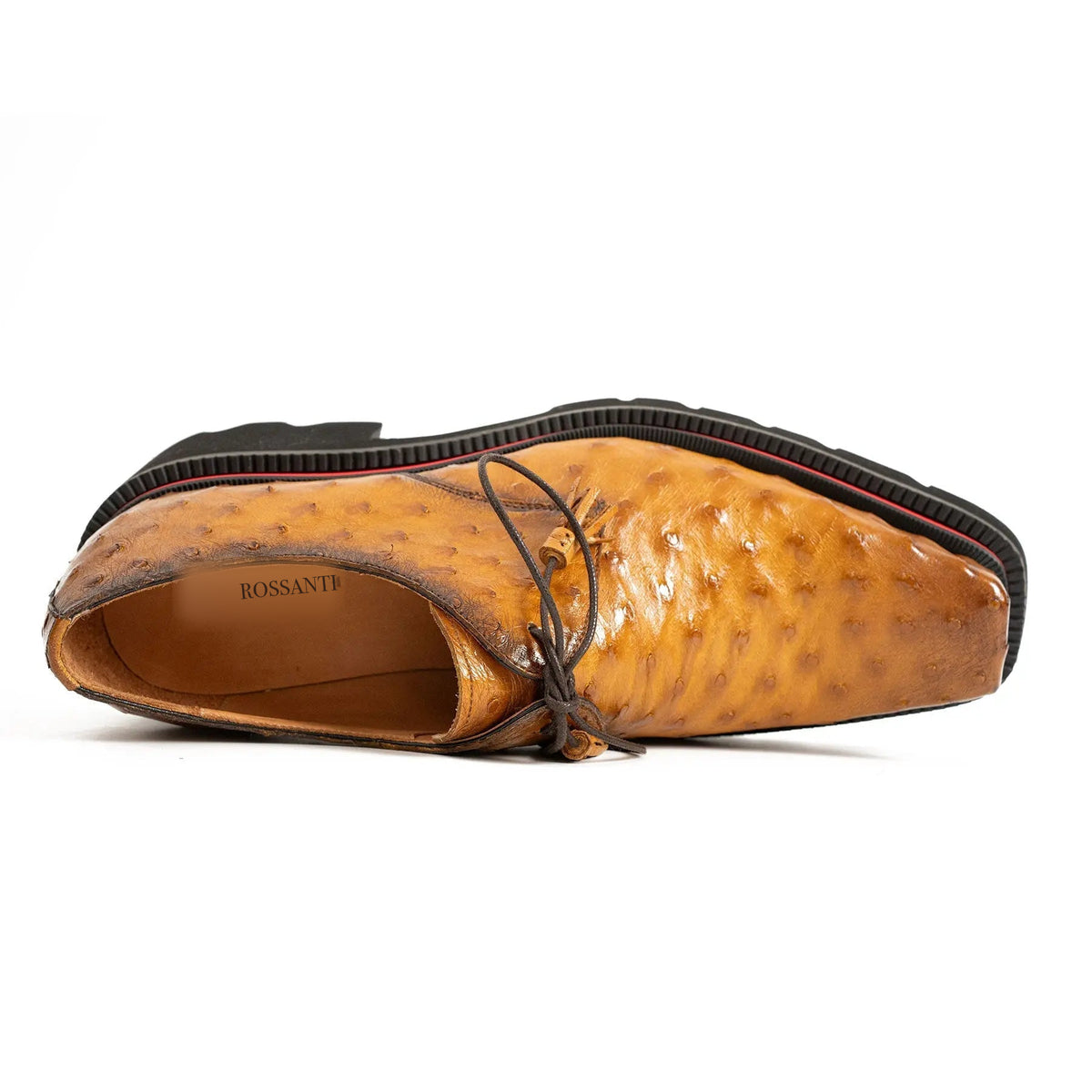 Amber Ostrich Derby with Elevated Sole