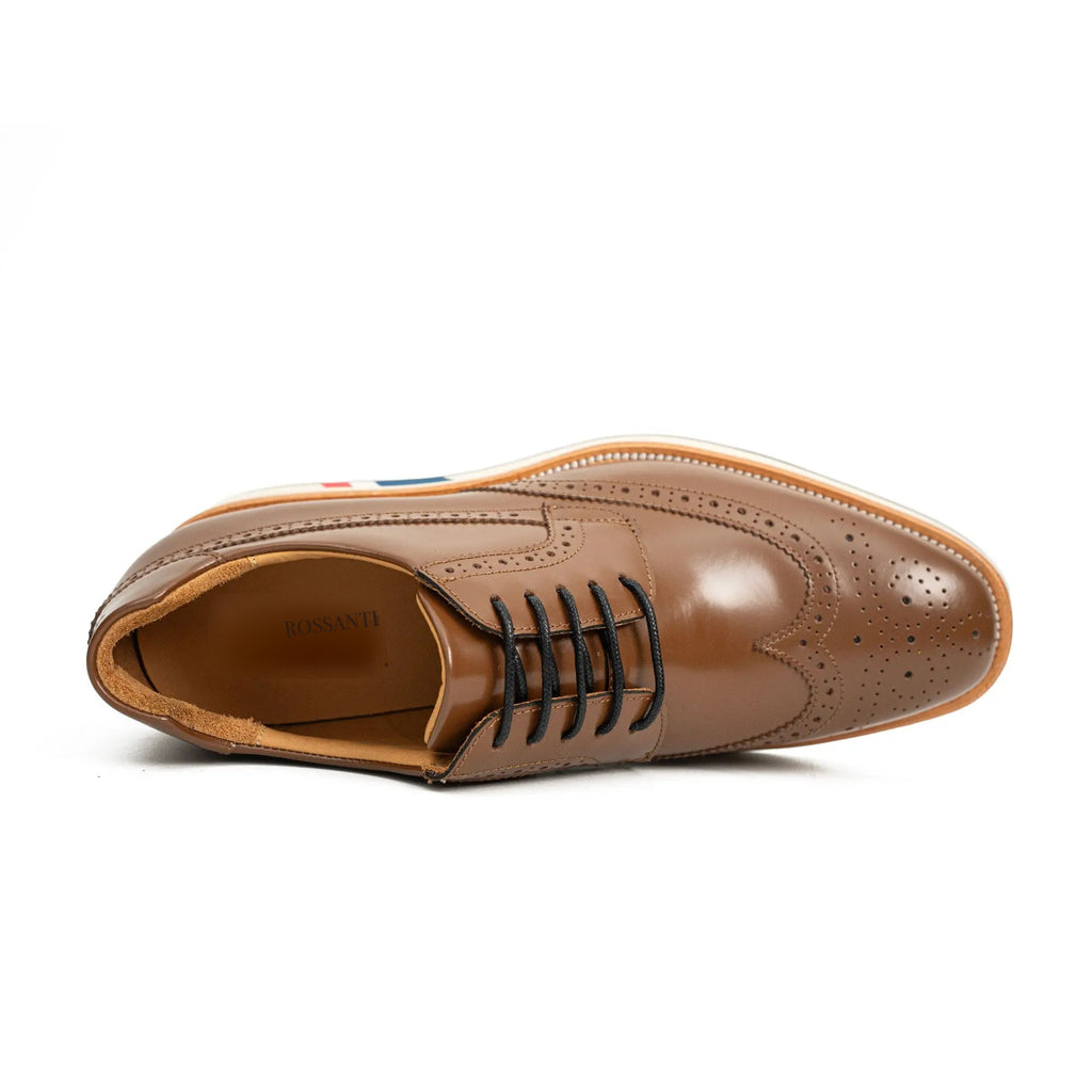 Brown Derby Shoes with Contrast Platform Sole
