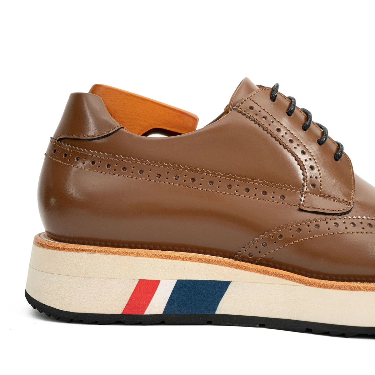 Brown Derby Shoes with Contrast Platform Sole