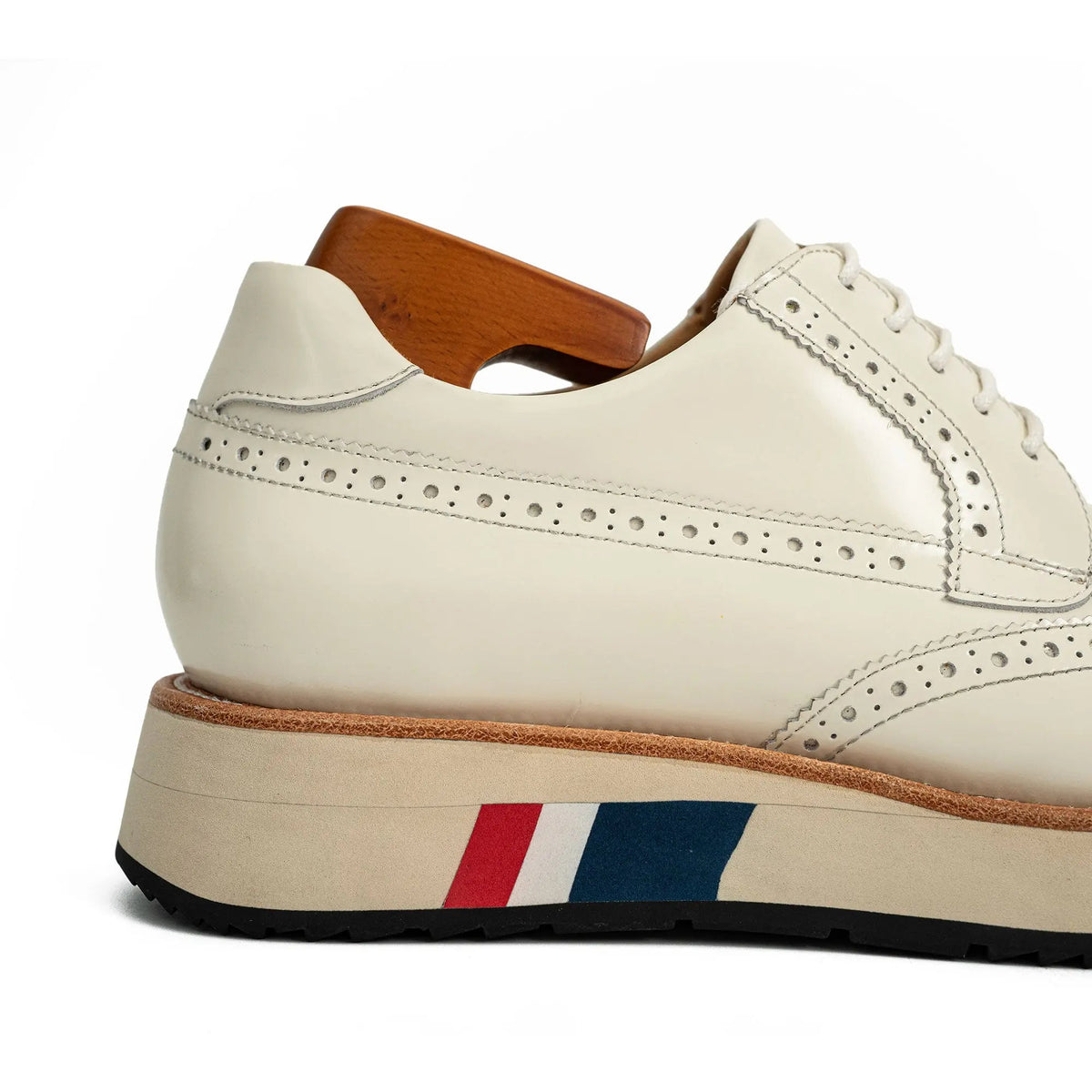 Ivory Brogue Derby with Contrast Sole