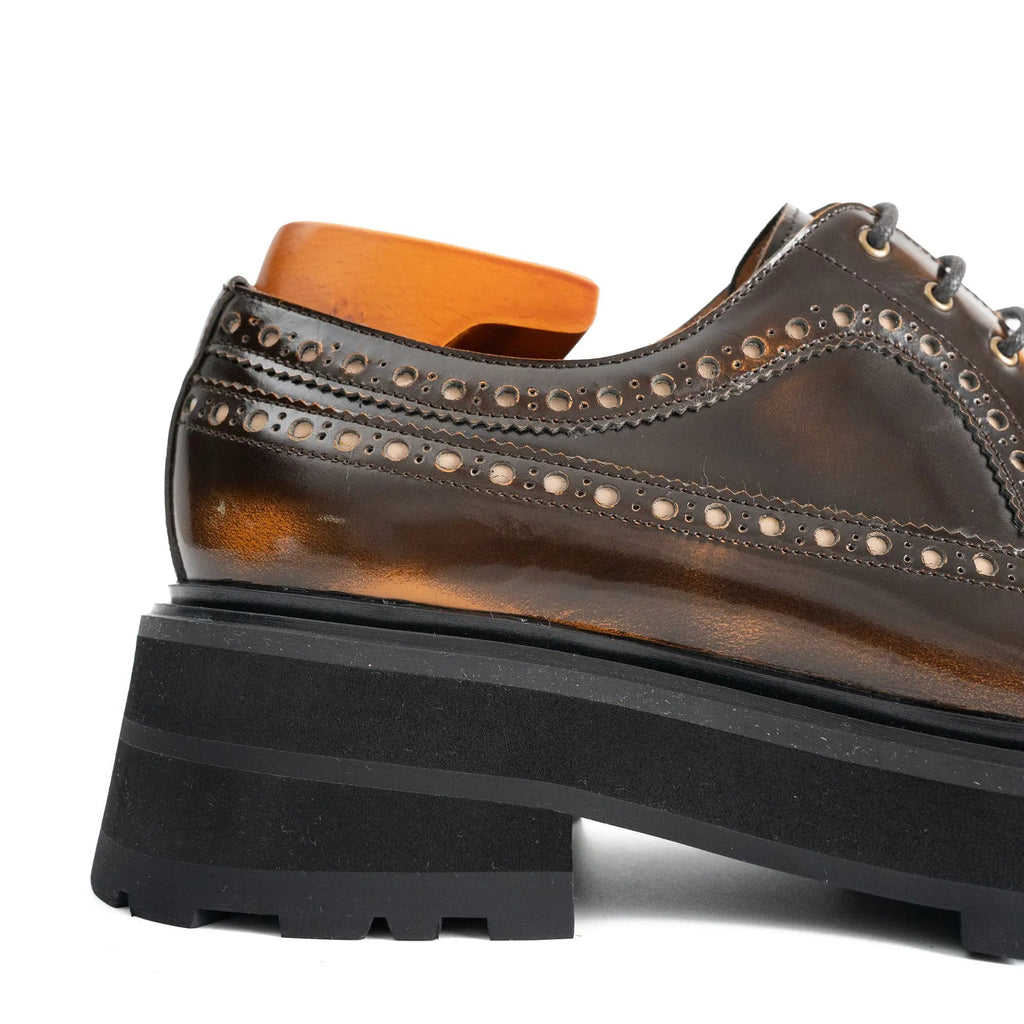 Brown Polished Wingtip Derby