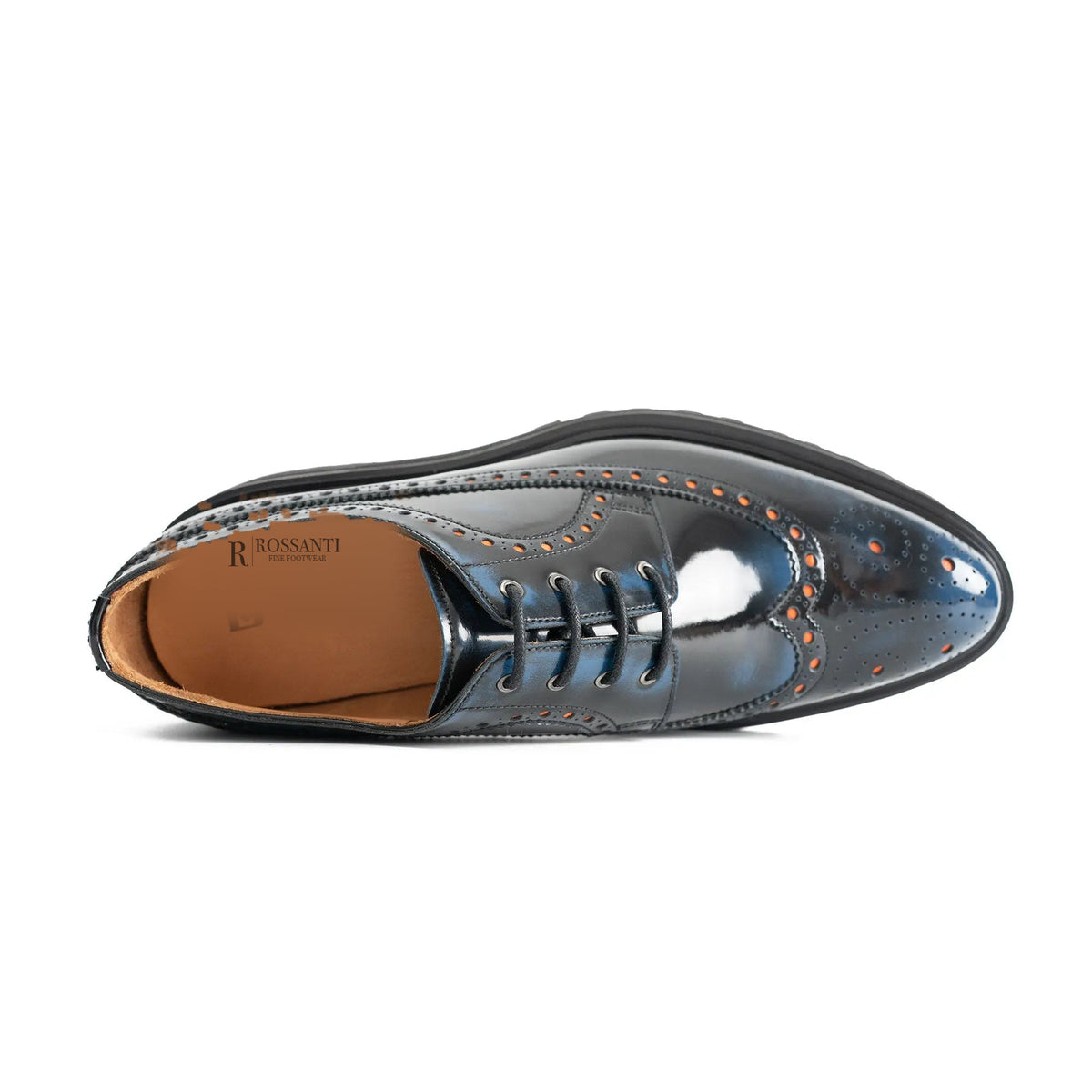 Midnight Blue Lug Wingtip Derby