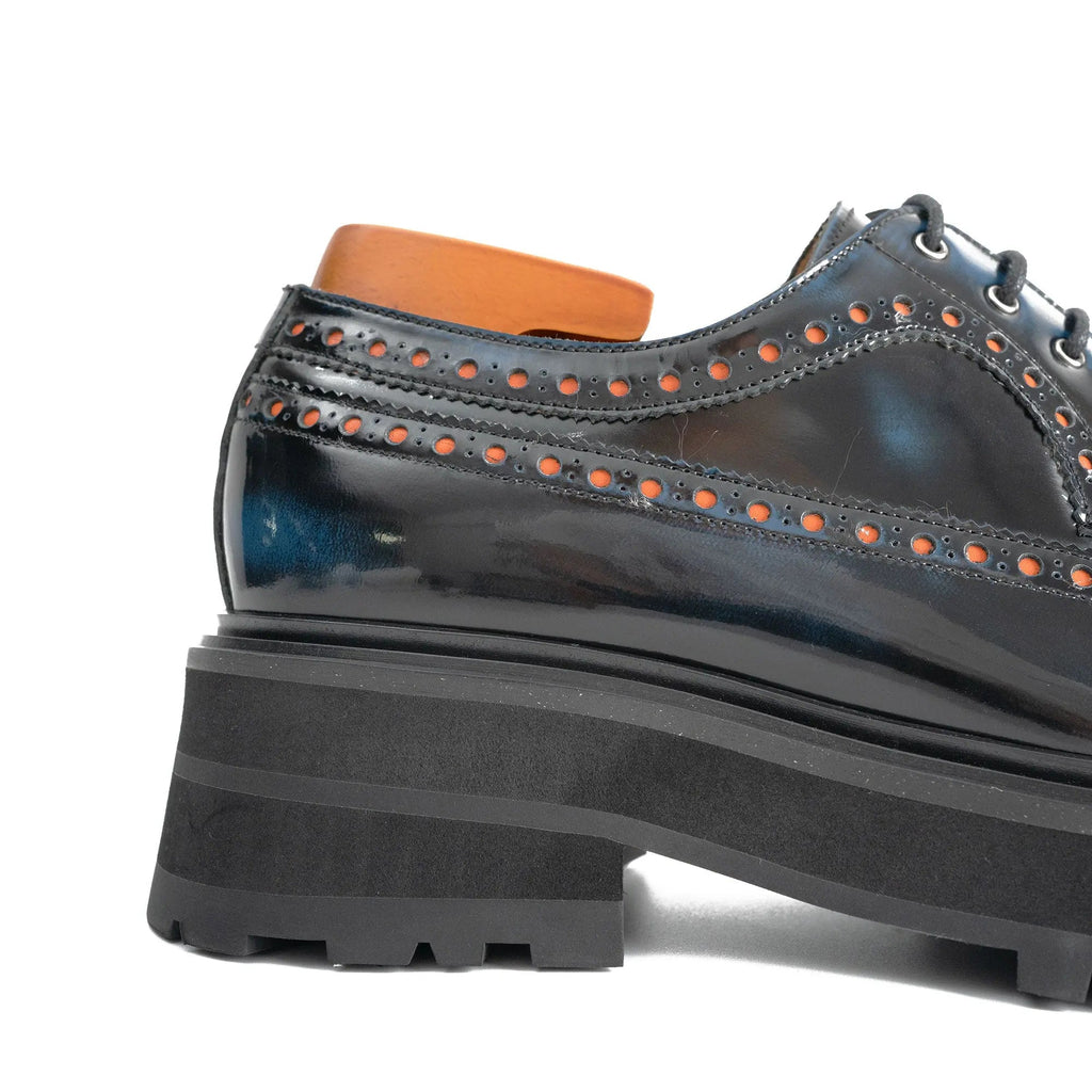 Midnight Blue Lug Wingtip Derby