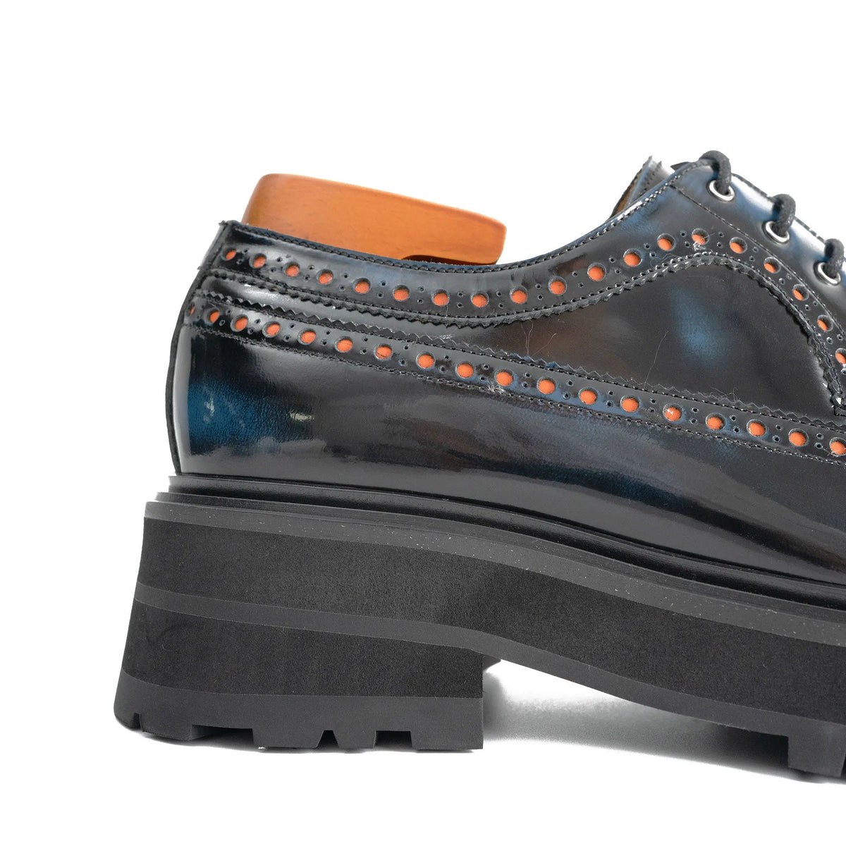 Midnight Blue Lug Wingtip Derby