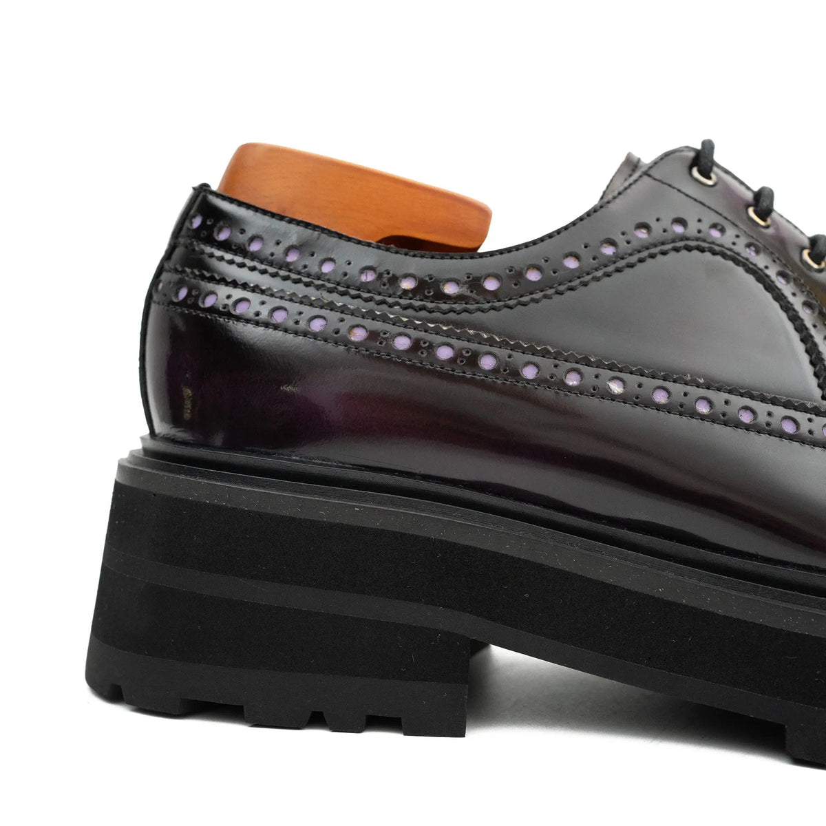 Polished Dark Derby with Lug Sole