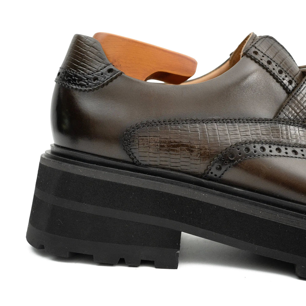 Black Leather Loafer with Lug Sole