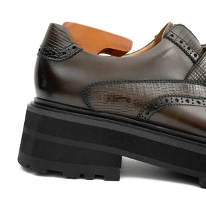 Black Leather Loafer with Lug Sole