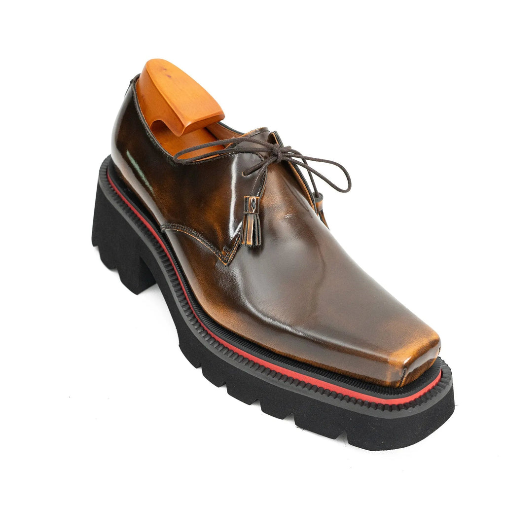 Burnished Square-Toe Lug Derby