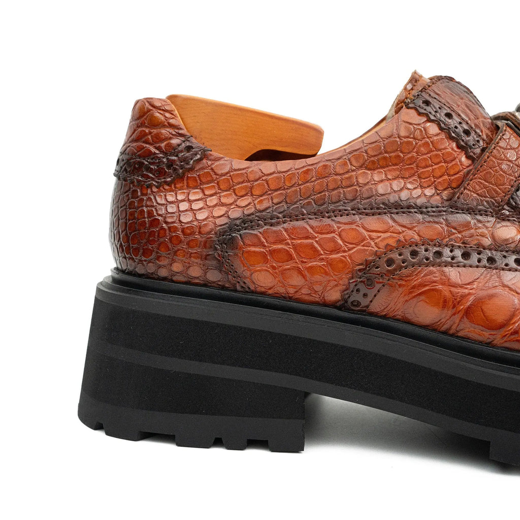 Cognac Crocodile Strap Lug Loafer
