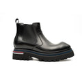 Black Calf Chelsea Boots with Lug Sole