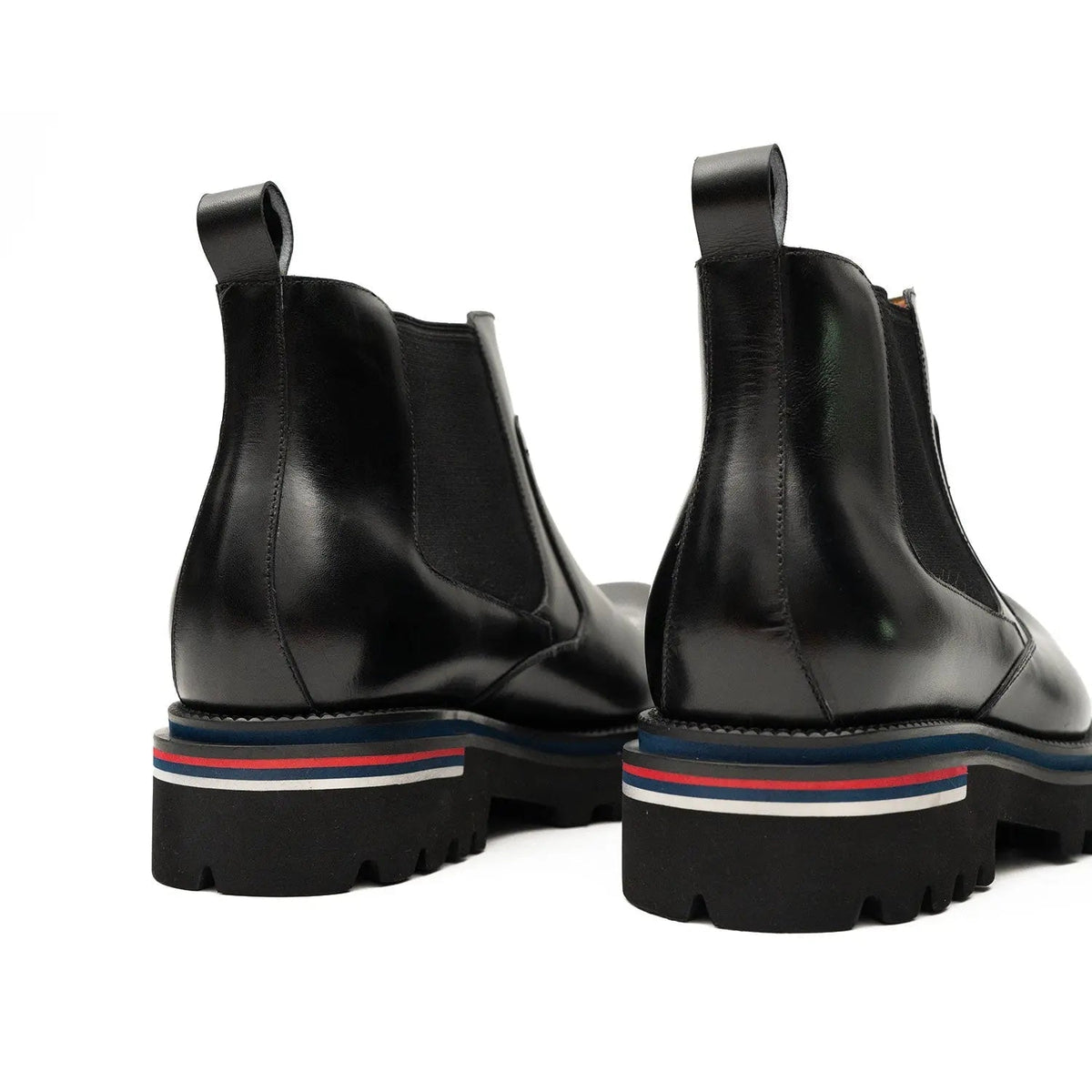 Black Calf Chelsea Boots with Lug Sole