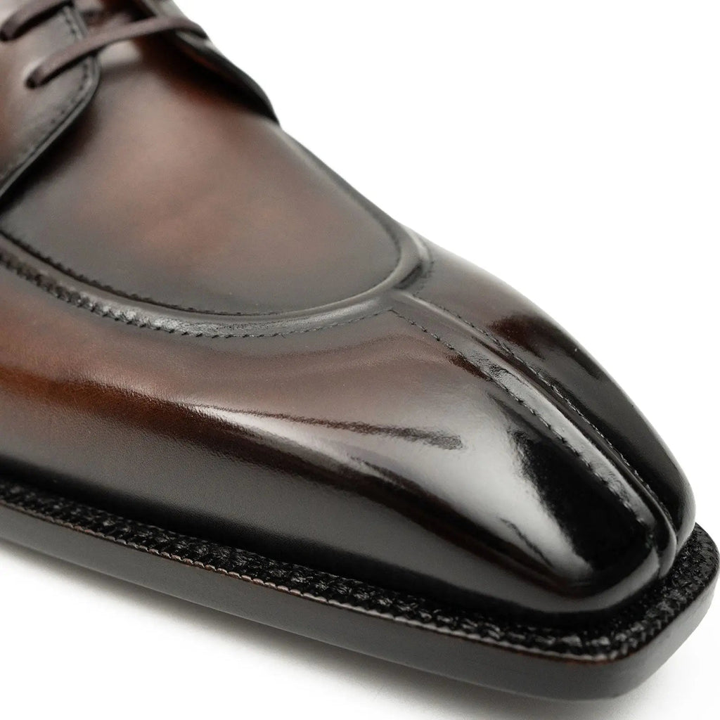 Burnished Brown Apron-Toe Oxford