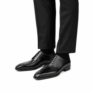 Black Apron-Toe Derby