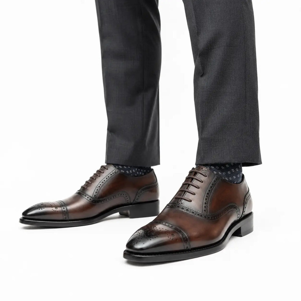 Burnished Brown Cap-Toe Oxford