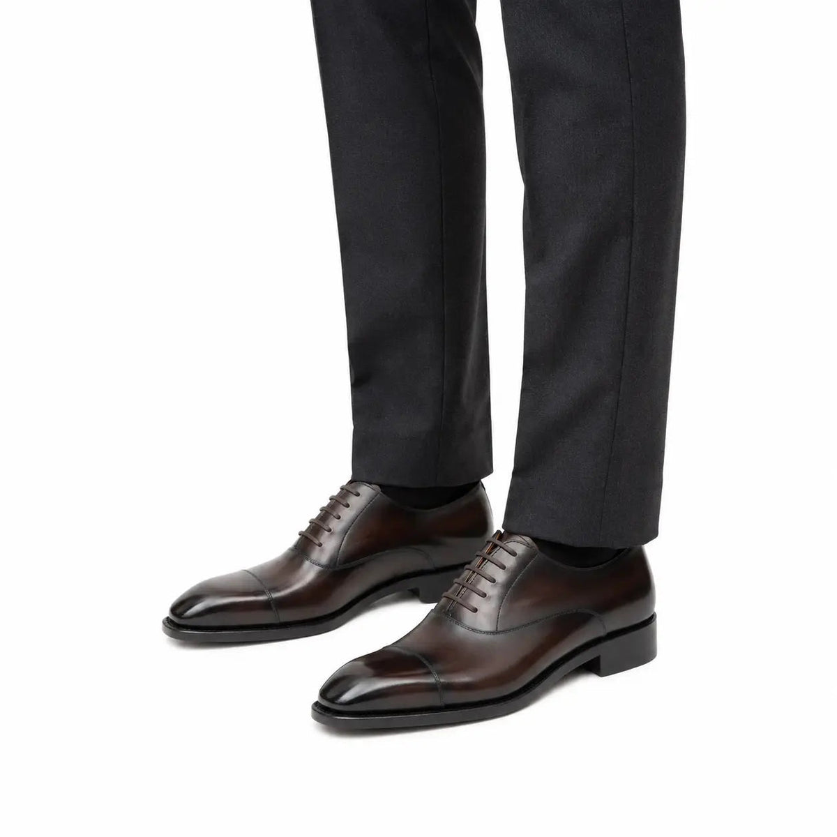 Dark Brown Cap-Toe Oxford