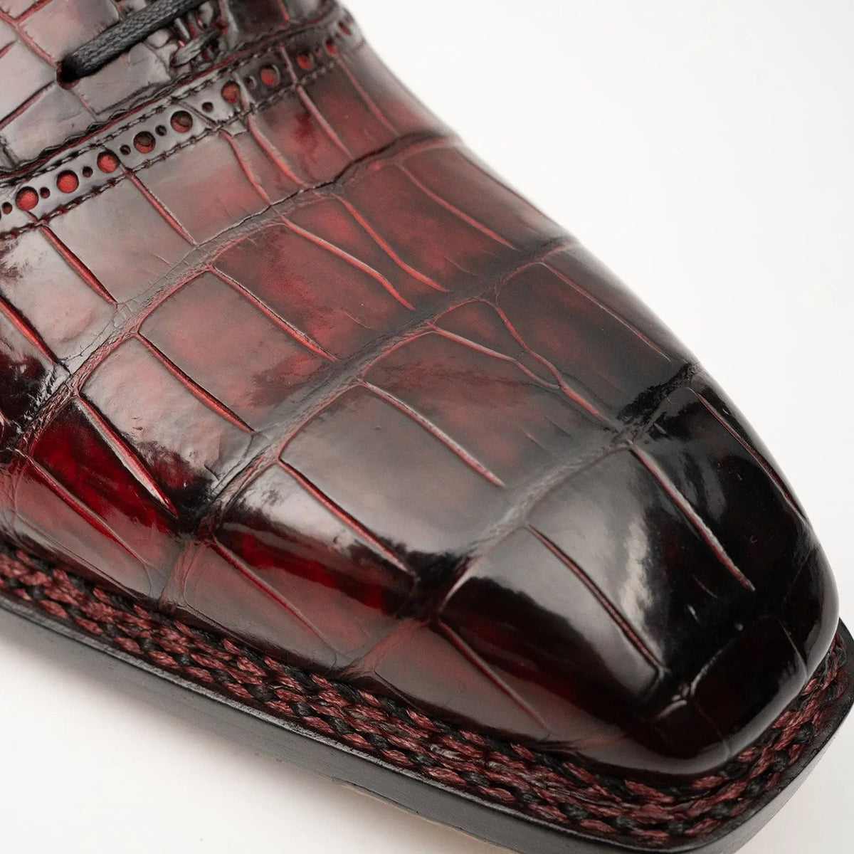 Burgundy Crocodile Oxford