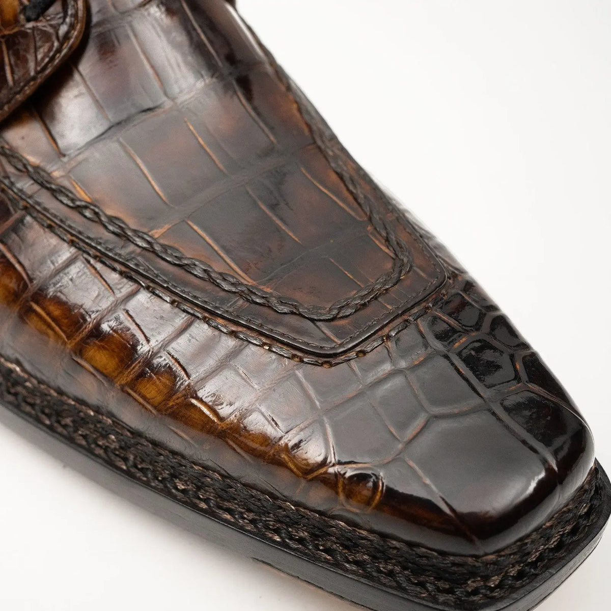 Espresso Crocodile Apron Derby