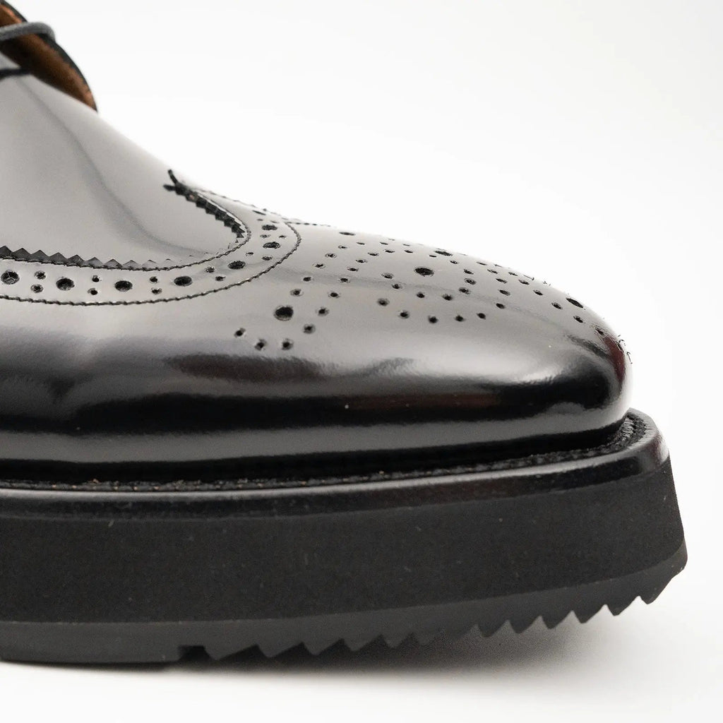 Black Brogue Derby with Black Sole