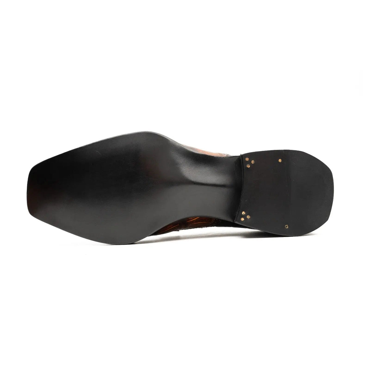 Cognac Black Crocodile Derby Shoe