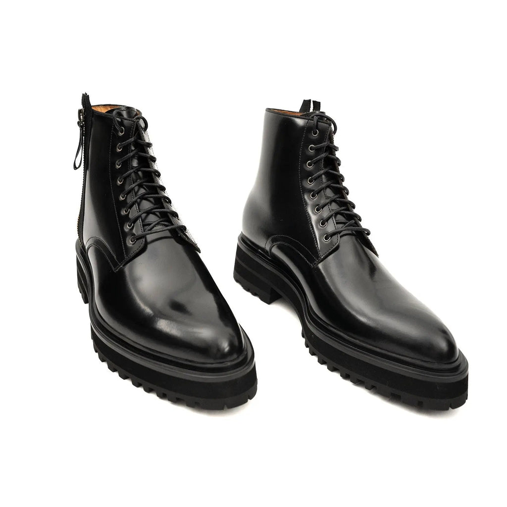 Black Brogue Combat Boot